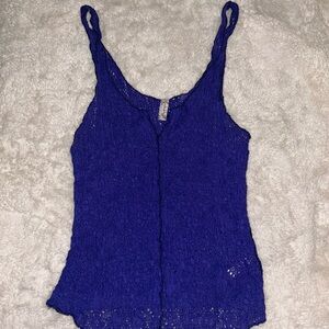 Free People Vibrant Blue Lace Camisole